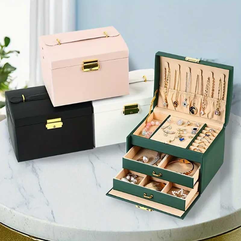 Lockbox Key Secure - Boîte à bijoux portative à trois
