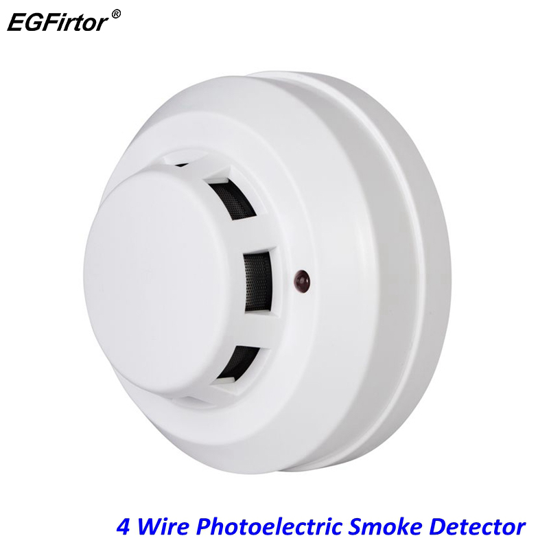 Smoke Detector Interconnected - D'alarme incendie 4 Fil Photoélectrique Détecteur