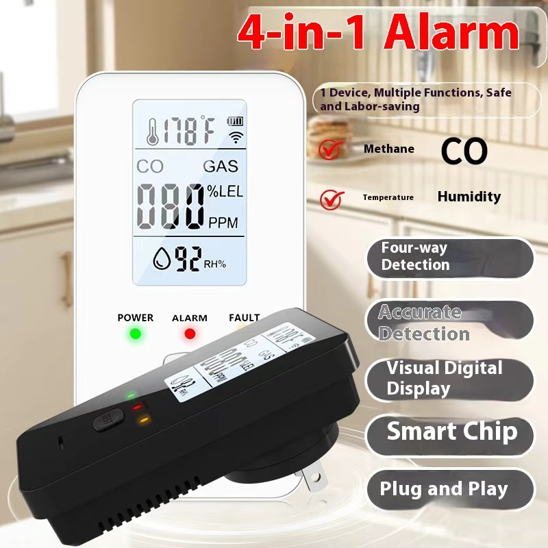 Co Detector Plug - Détecteur de gaz 4 en 1,