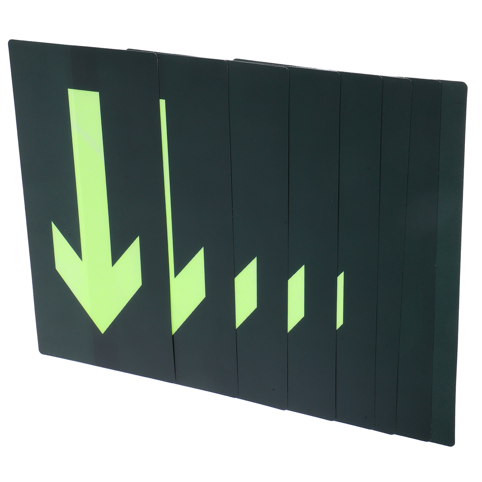Emergency Exit Sign - Autocollants fléchés photoluminescents imperméables, 8 pièces,