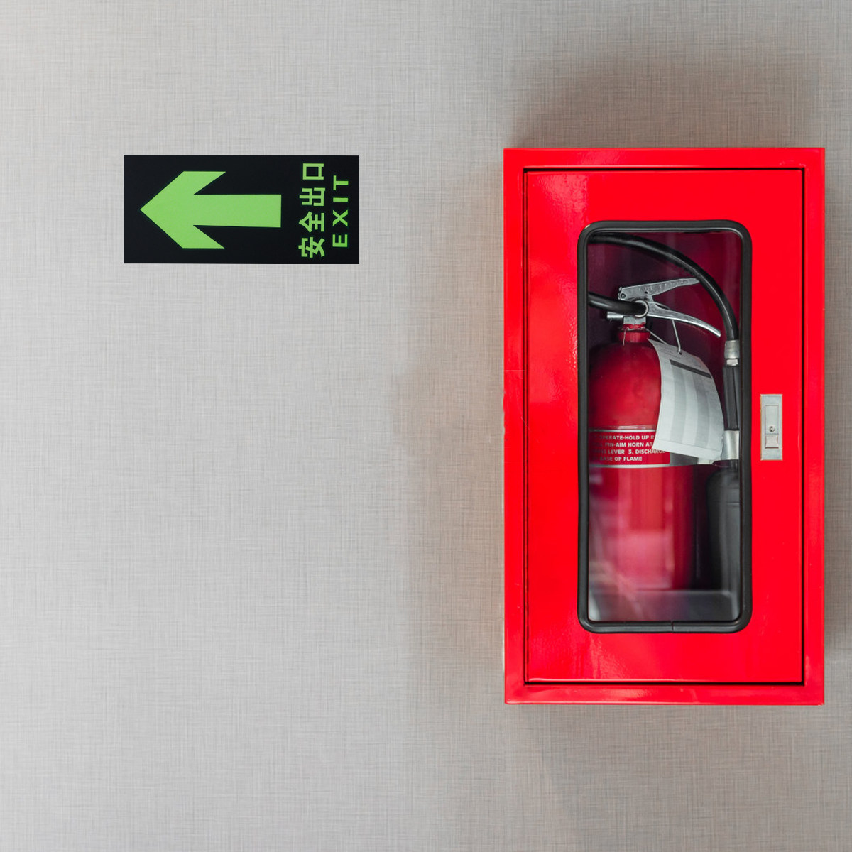Emergency Exit Sign - Autocollant mural lumineux de sécurité pour