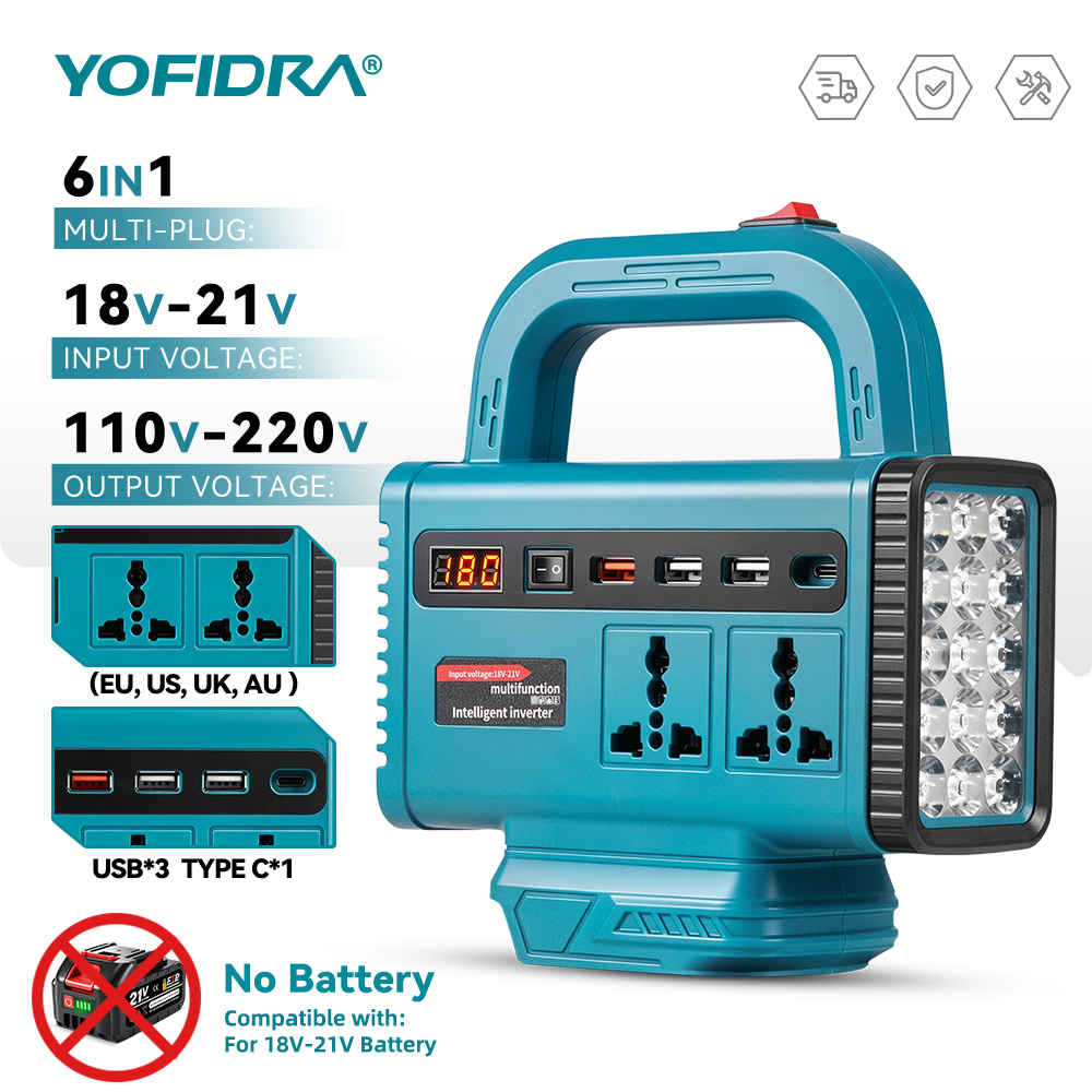 Power Outage Light - Convertisseur d'alimentation portable YOFIDRA 220V, alimentation