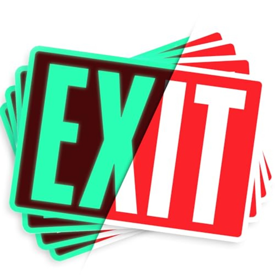 Emergency Exit Sign - Autocollants de signalisation d'urgence, phosphorescents, 10