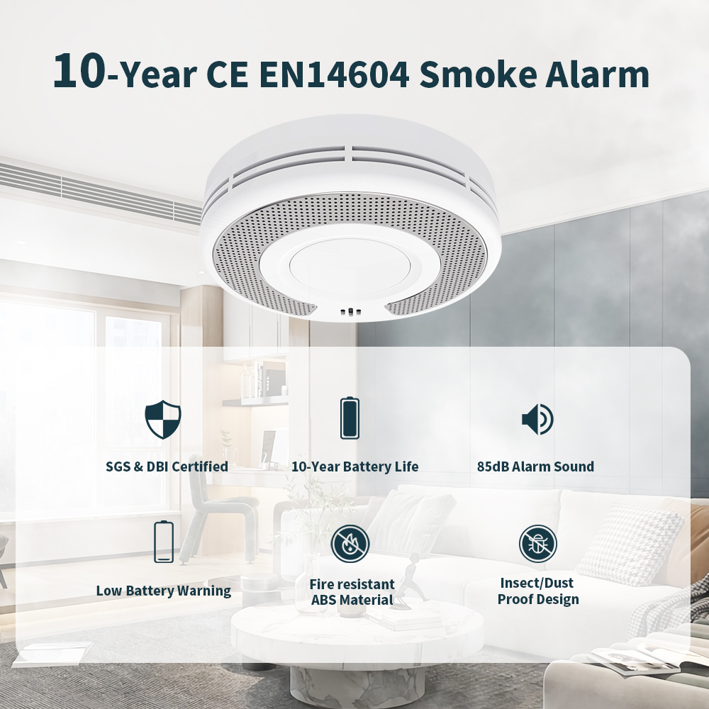 Smoke Detector Interconnected - Détecteur de fumée autonome, détecteur de