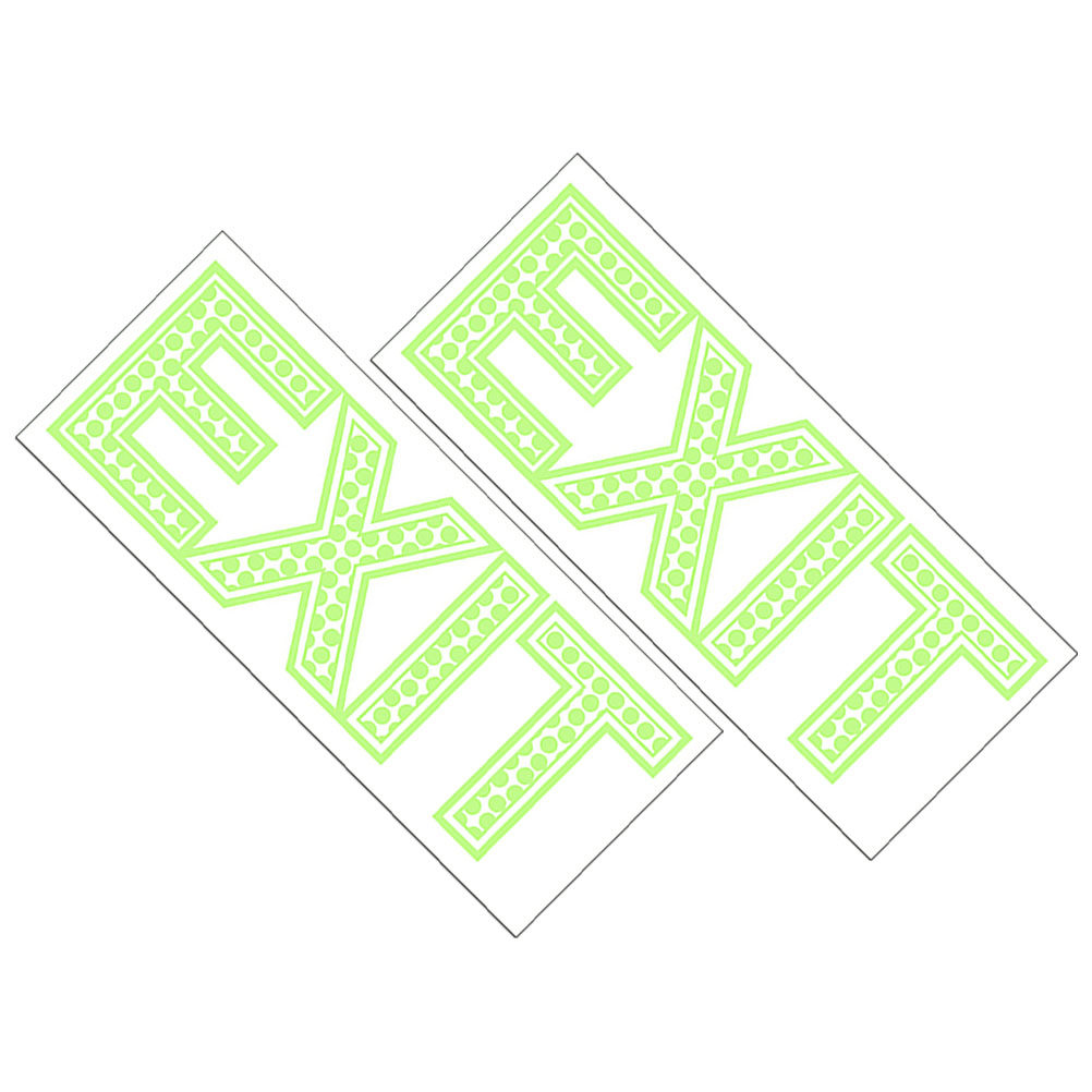 Emergency Exit Sign - 2 feuilles d'autocollants de signalisation d'urgence