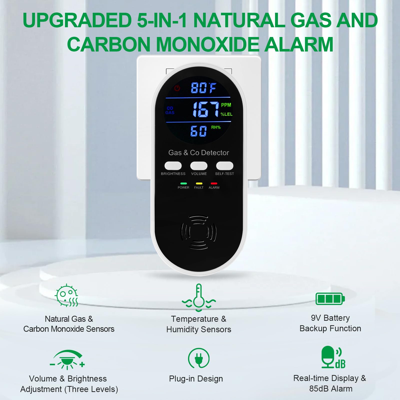 Détecteur combiné 5-en-1 de ga - Co Detector Plug avis et prix
