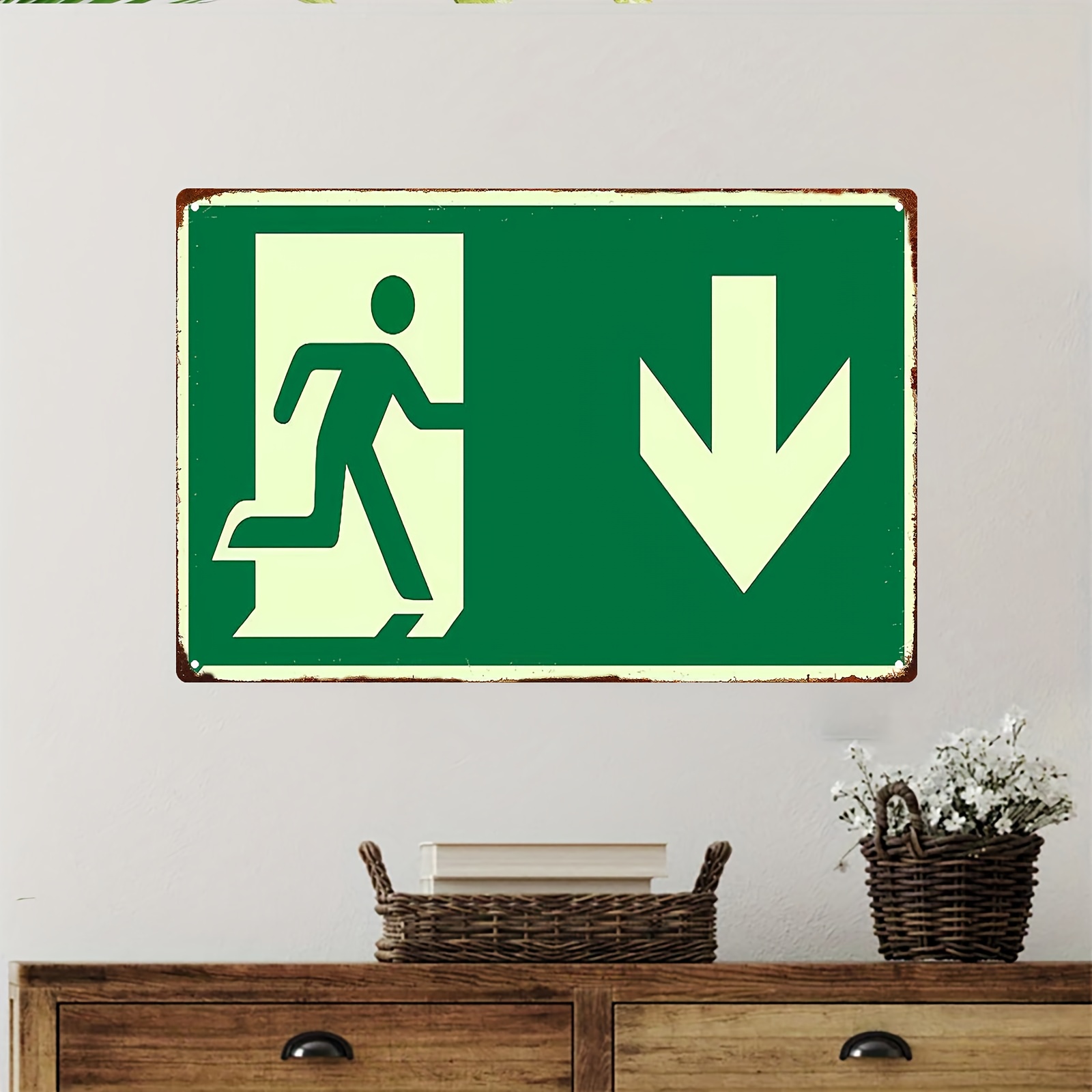 Panneau en métal vintage 2D |  - Emergency Exit Sign avis et prix